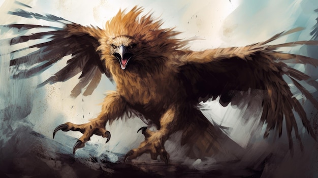 Digital Art Griffin In A Towering Rage