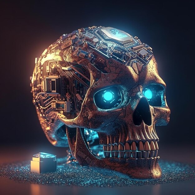 digital art halloween skull