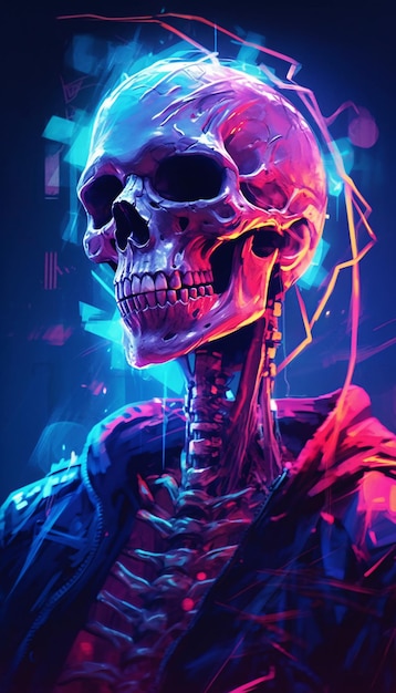 Digital art halloween skull