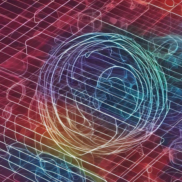 A digital art illustration of colorful circles