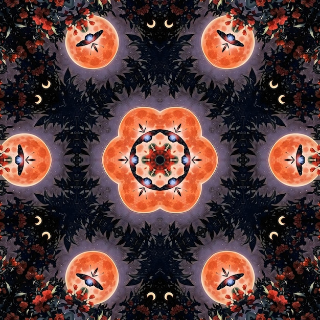 A digital art illustration of a kaleidoscope