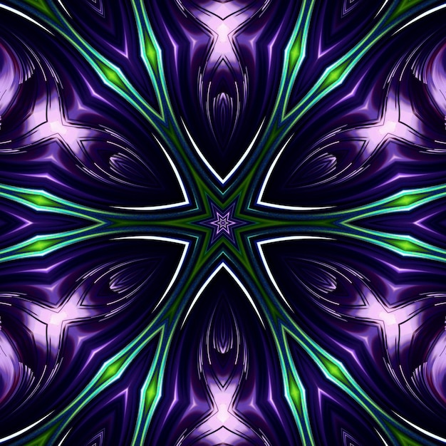 A digital art illustration of a purple and green background with a star pattern.