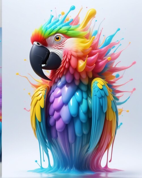 Foto arte digitale di un macaw gelatino generativo ai