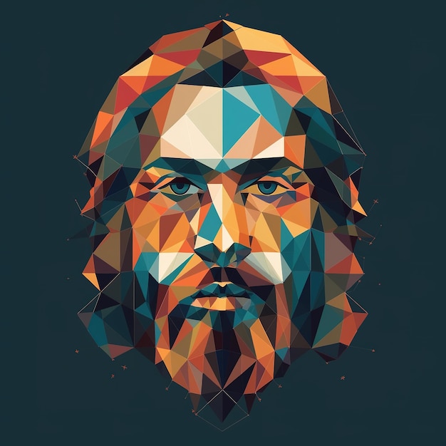 A digital art of jesus with a face made by me.