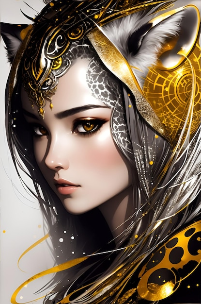 Digital art leopard beauty