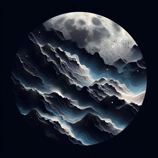 Digital art moon wallpaper