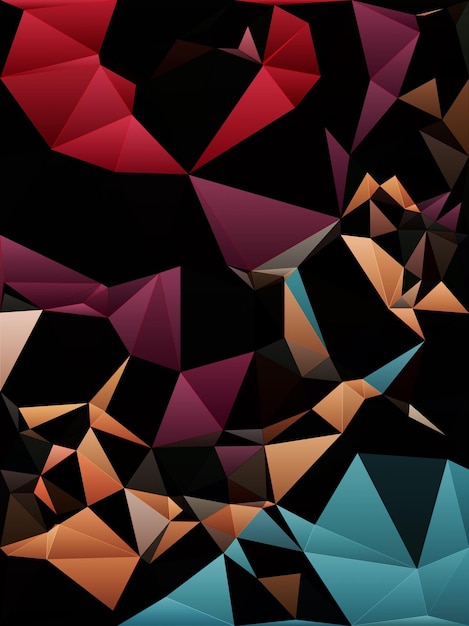 A digital art print of a wallpaper with a colorful triangle pattern.