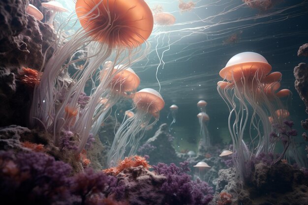 Digital art of underwater worlds