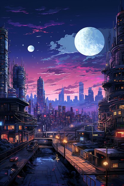 Dive into a futuristic cyberpunk cityscape in this captivating 4K anime  wallpaper 26481313 Stock Photo at Vecteezy