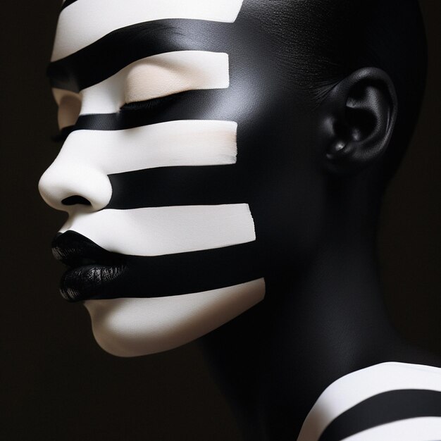 Digital Art Woman with Black Makeup