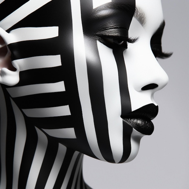 Digital Art Woman with Black Makeup