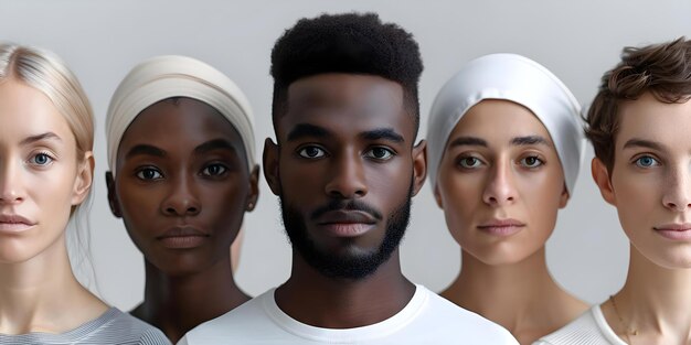 Photo digital artwork of diverse group promoting racial equality and multiculturalism concept artwork diversity racial equality multiculturalism promotion