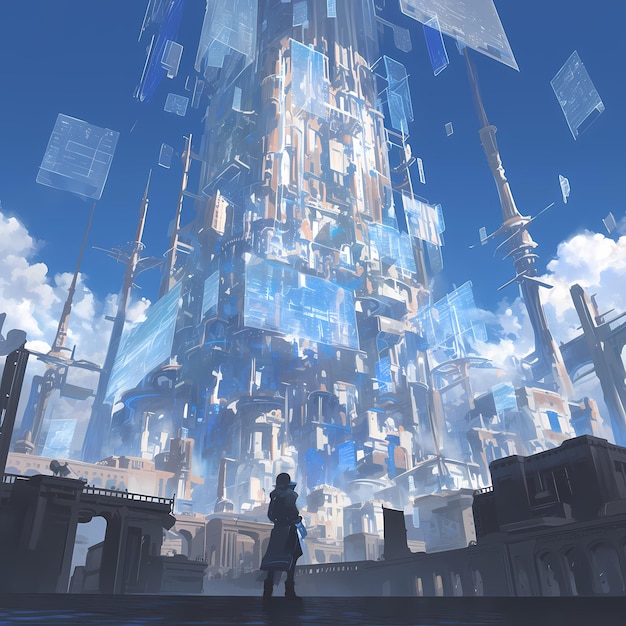 Digital Babel Tower A Futuristic Vision