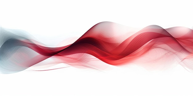 Digital background featuring a white backdrop with a vibrant red wave of light