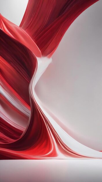 Digital background featuring a white backdrop with a vibrant red wave of light