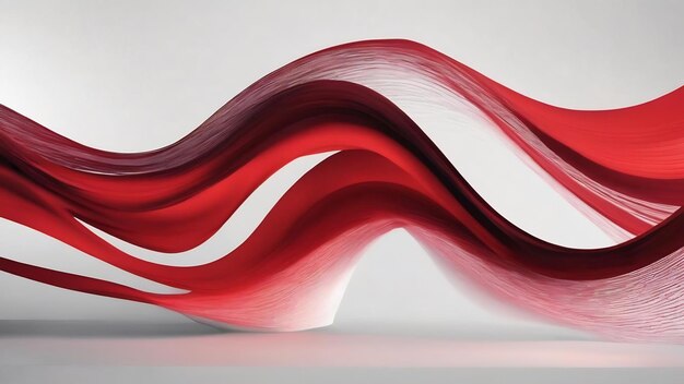 Digital background featuring a white backdrop with a vibrant red wave of light