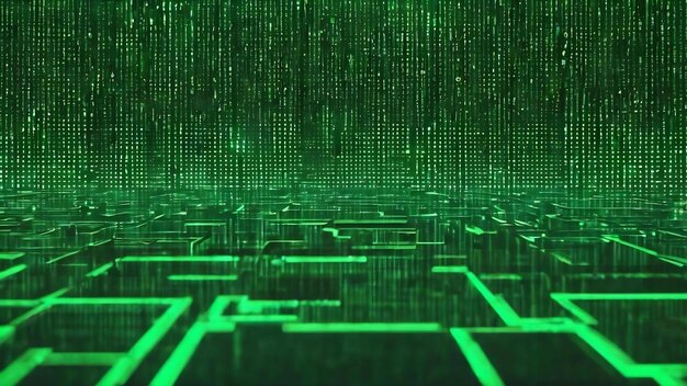 digital background green matrix binary computer code hacker concept 3d rendering