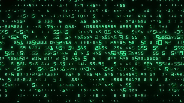 Photo digital background green matrix coding or hacking concept abstract data concept 3d rendering