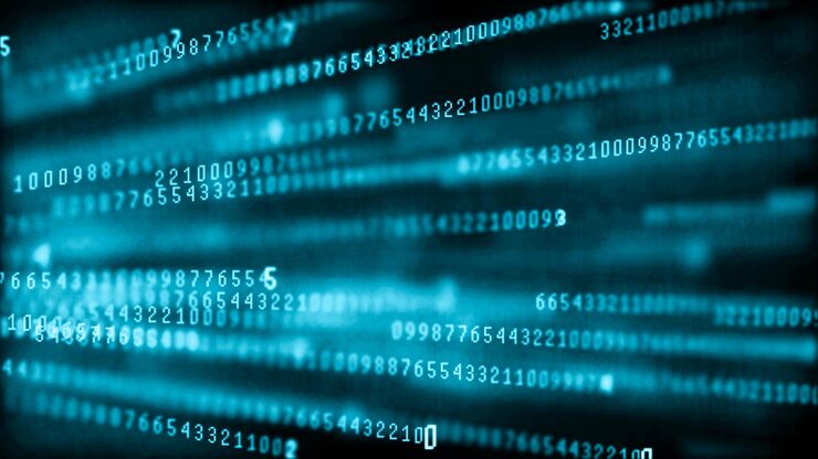 Photo digital background matrix binary computer code hacker concept 3d rendering