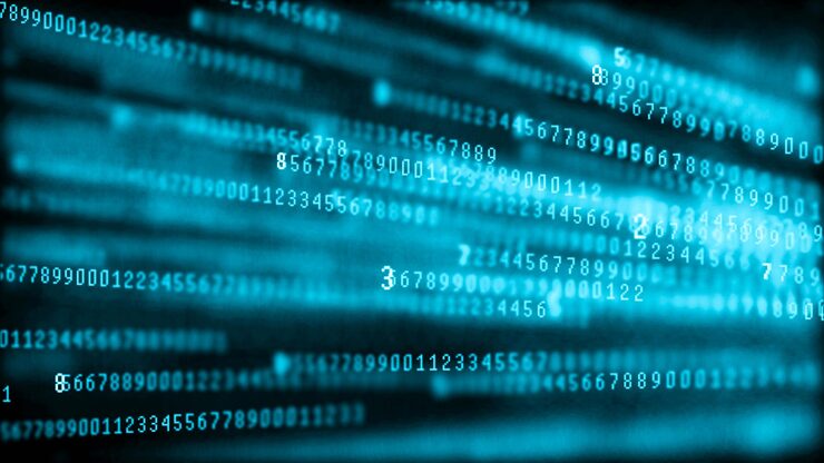 Photo digital background matrix binary computer code hacker concept 3d rendering