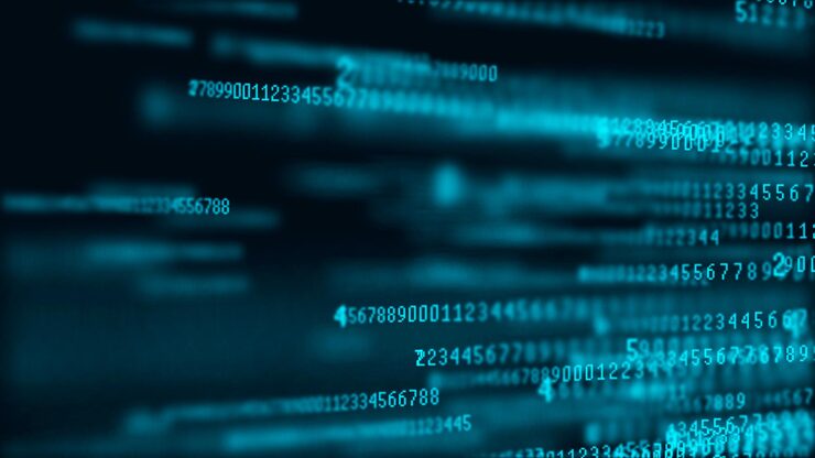 Photo digital background matrix data packets binary computer code hacker concept 3d rendering