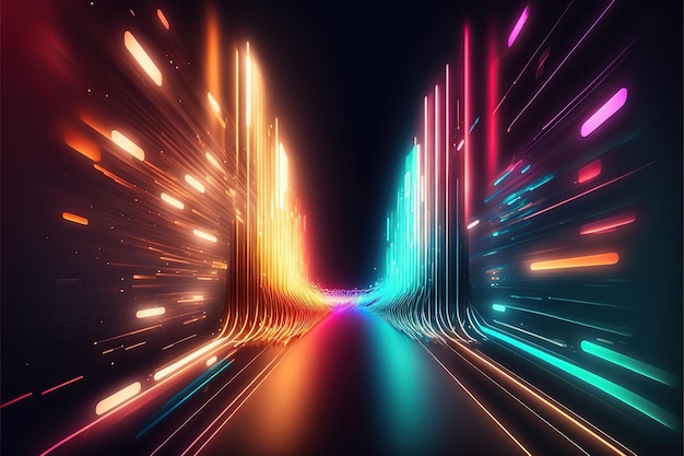 Digital background with colorful light trail