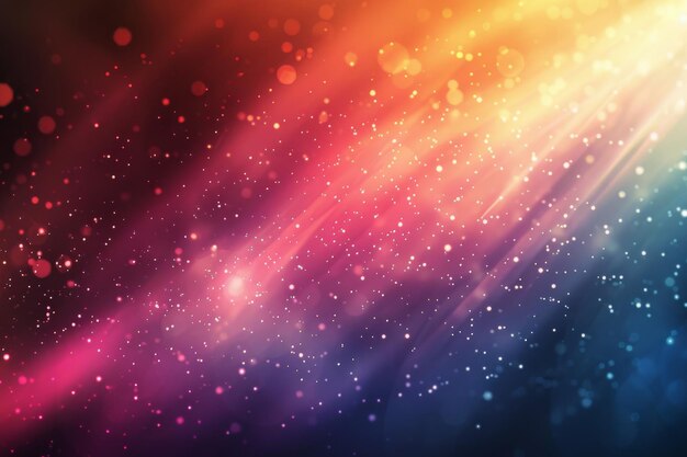 Digital background with colorful particles bokeh and glittering star points