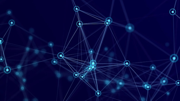 Digital background with dots and lines Big data visualization Network connection structure 3D rendering