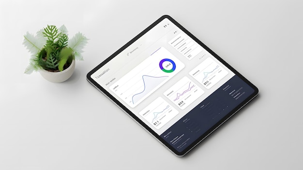 Digital banking interface displayed on a tablet showcasing account ...