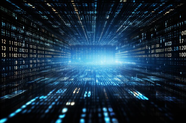 digital binary code futuristic background for coding or programming