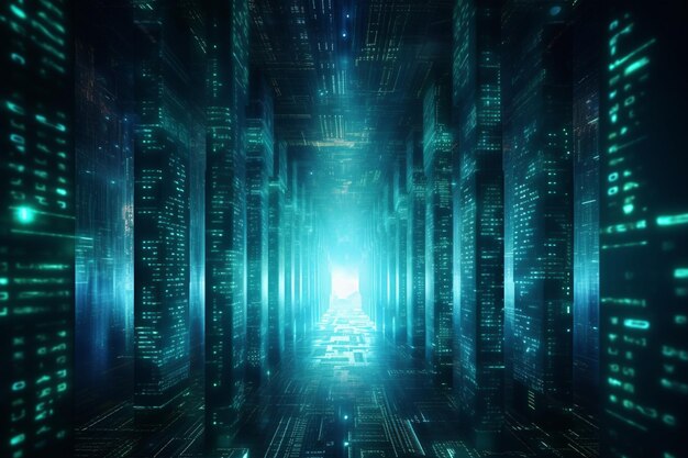 digital binary code futuristic background for coding or programming