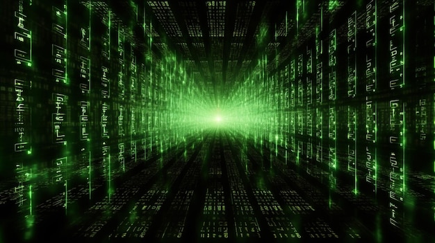 Digital binary code matrix background