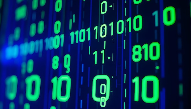電腦螢幕背景上的數碼二進制數據 數碼二进制代碼矩陣背景