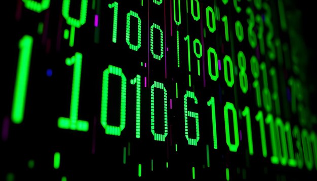 digital binary data on computer screen background digital binary code matrix background