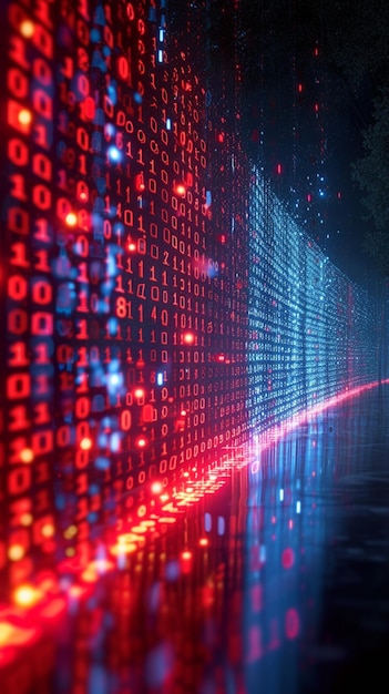 digital binary data encryption computer virus abstract secure technology background vertical mobil