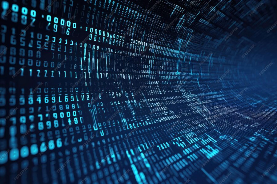 Premium Photo | Digital binary data streaming binary code background ...