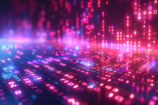 Digital Binary Technology Background created with Generative AI