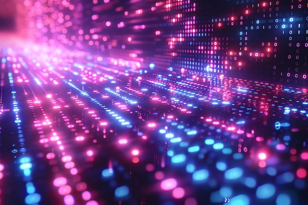 Digital Binary Technology Background created with Generative AI