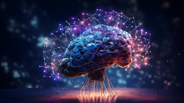 Digital Brain Kunstmatige intelligentie AI machine learning Zakelijk Technologie Internet Netwerk Conceptgeneratieve Ai