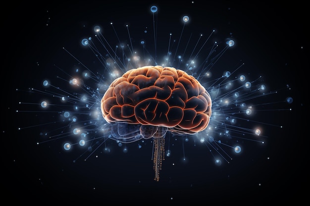 デジタル脳 科学技術概念 人間の知能の概念