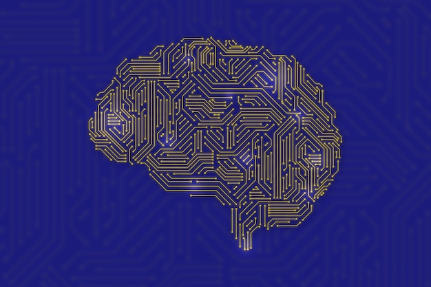 Foto cervello digitale per il concetto di tecnologia ai