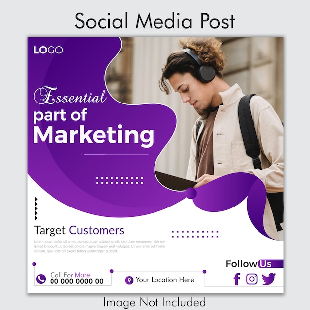 Photo digital business advertisting social mediea design template