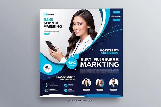 Photo digital business marketing banner for social media post template