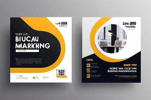 Photo digital business marketing social media banner and minimalist square flyer poster