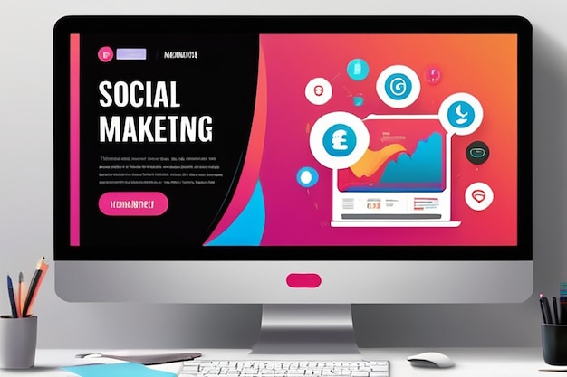 Digital Business Marketing Web Banner For Social Media Post Design Online Marketing Agency digital poster Template