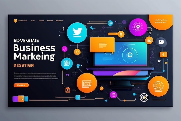 Digital Business Marketing Web Banner For Social Media Post Design Online Marketing Agency digital poster Template