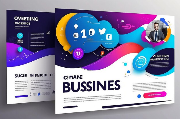 Photo digital business marketing web banner for social media post design