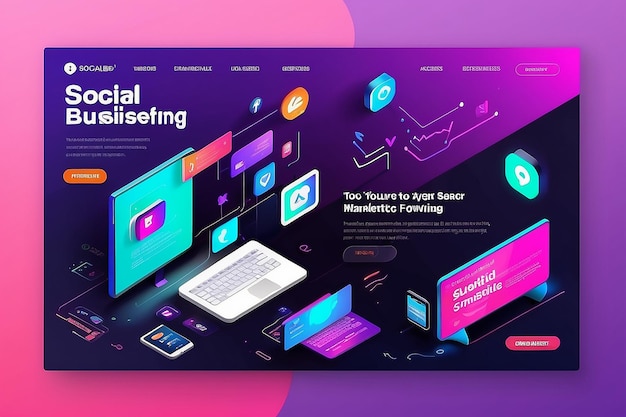 Digital Business Marketing Web Banner For Social Media Post Design