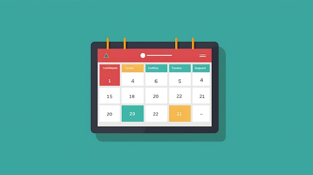 Foto un calendario digitale con un design semplice e pulito