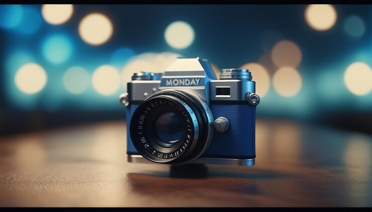 A digital camera blue color generated by Ai tools